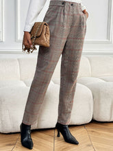 Perfee Plaid Straight Pants with Pockets OutfitFlow